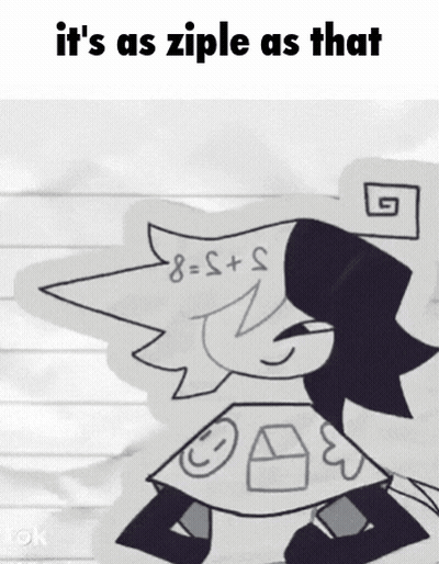 Black And White Drawing Saying It's As Ziple As That GIF