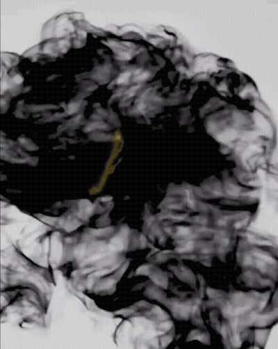 Black And White Drawing With Yellow Outline GIF