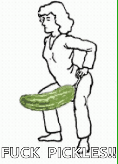 Black and White Drawing Woman With Pickle in Leg