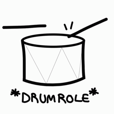 Black And White Drum With Drum Role Text GIF