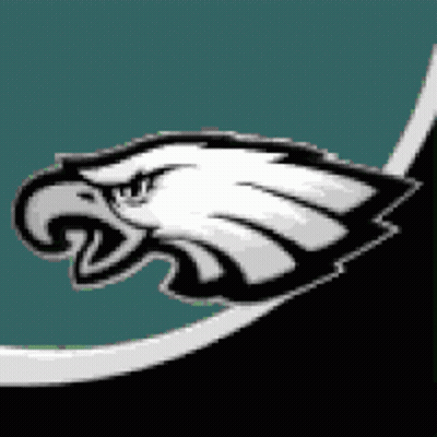 Black And White Eagle Head On Blue Background GIF