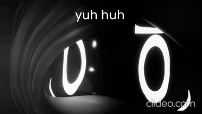 Black And White Eyes Saying Yuh Huh GIF