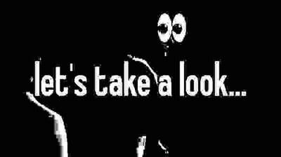 Black And White Face Drawing With Let's Take A Look GIF