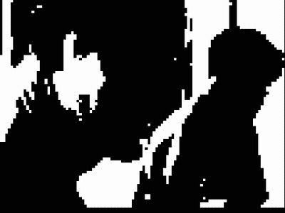 Black And White Face Drawing With Square GIF