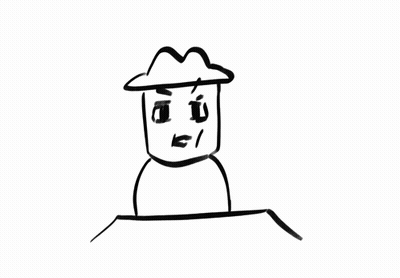 Black And White Face With Letter T GIF