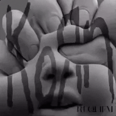 Black And White Face With Requiem Painted On It GIF