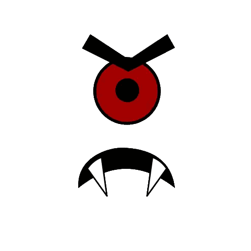 Black And White Fanged Face Sticker