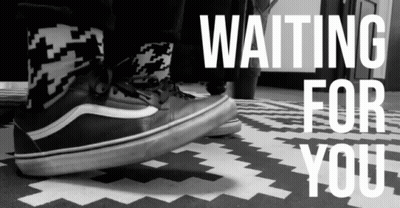 Black And White Feet Saying Waiting For You GIF