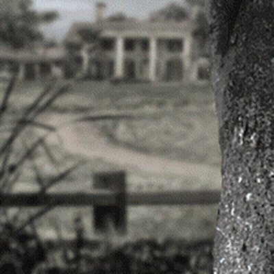 Black And White Fence And House GIF