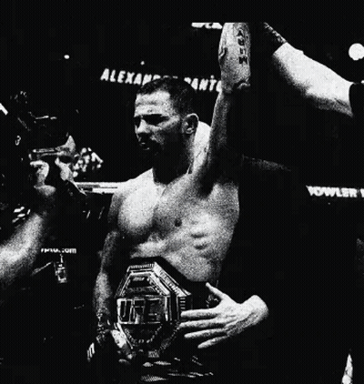 Black And White Fighter Holding UFC Belt GIF