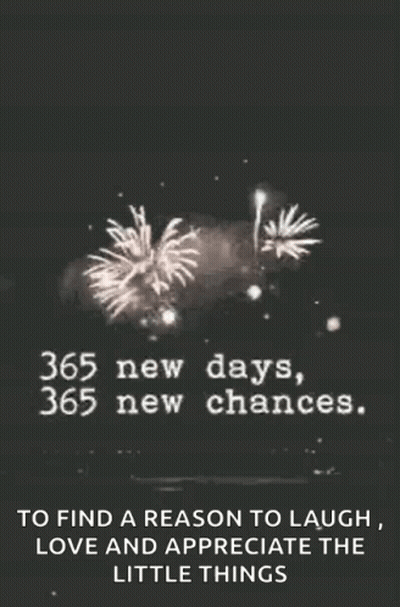Black And White Fireworks 365 New Days 365 New Chances GIF