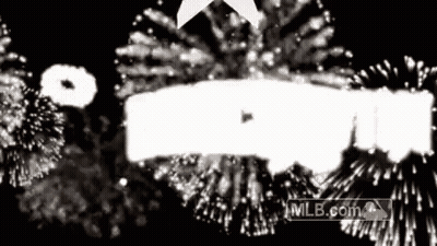 Black And White Fireworks With MLB Logo GIF
