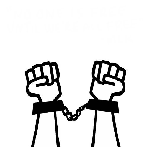 Black And White Fist Drawing Sticker