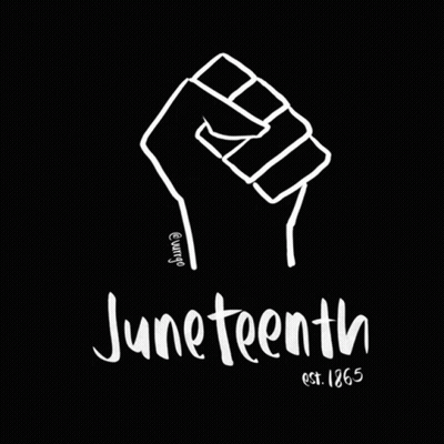 Black And White Fist Saying Juneteenth GIF
