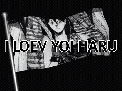 Black And White Flag Saying I Love You Haru GIF