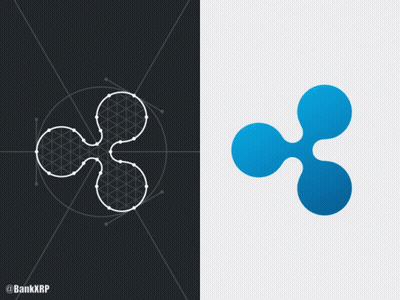 Black And White Flower With Blue Circle GIF