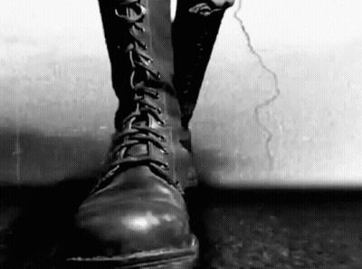 Black And White Foot In Black Boots GIF