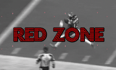 Black And White Football Game Red Zone In Red Dots GIF
