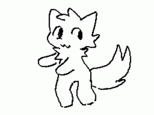 Black And White Fox Drawing GIF