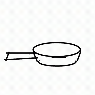 Black And White Frying Pan With Yellow Egg GIF