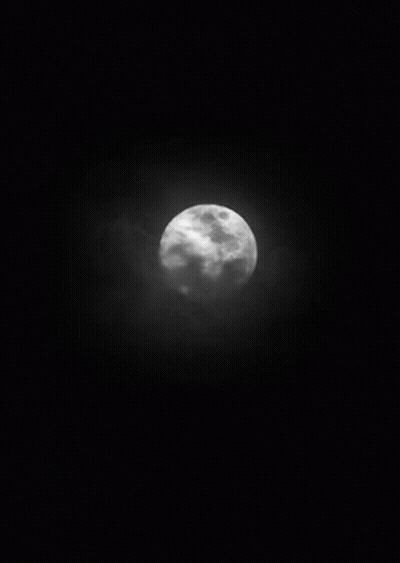 Black And White Full Moon In Cloudy Sky GIF