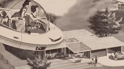 Black And White Futuristic Vehicle Drawing GIF