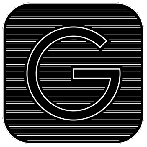 Black And White G Icon Sticker