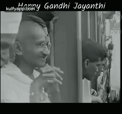 Black And White Gandhi Saying Happy Gandhi Jayanthi GIF