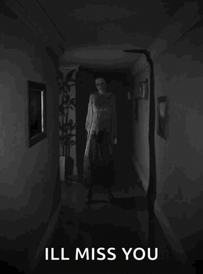 Black And White Ghost In Hallway Ill Miss You GIF