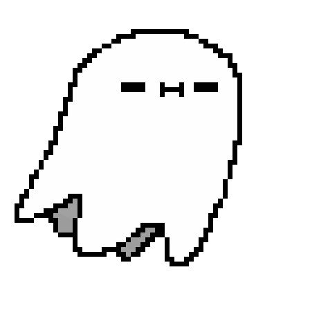Black And White Ghost Pixel Art Sticker