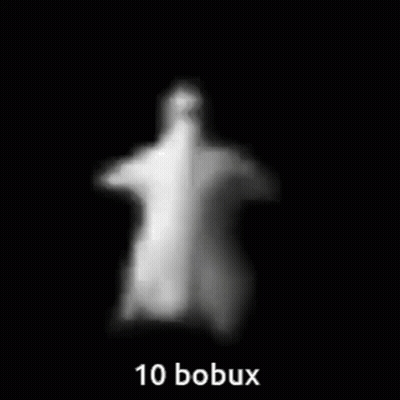Black And White Ghost Saying 10 Bobux GIF