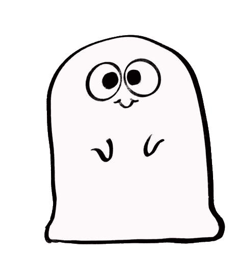 Black And White Ghost With Red Eye Sticker