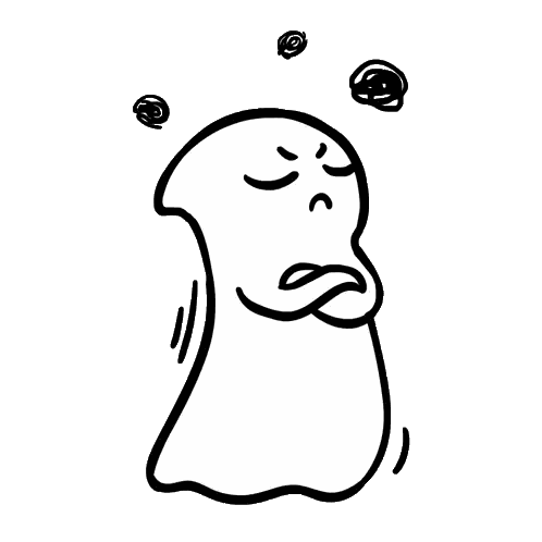 Black And White Ghost With Swirl Sticker