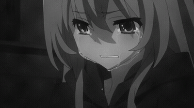Black And White Girl Crying With Tears GIF