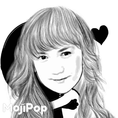 Black And White Girl Drawing Mojipop Sticker