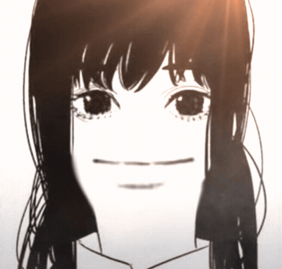 Black And White Girl Face With Long Hair GIF