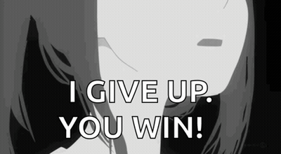 Black And White Girl I Give Up You Win GIF