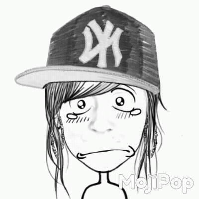 Black And White Girl In NY Yankees Hat GIF