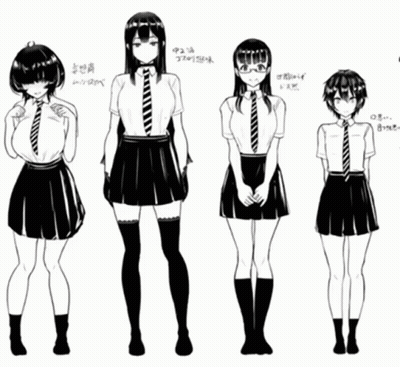 Black And White Girl In School Uniform And Tie GIF