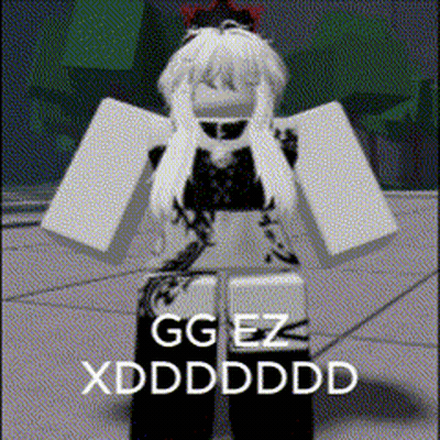 Black And White Girl In Video Game Saying GG EZ XDDDDDD GIF