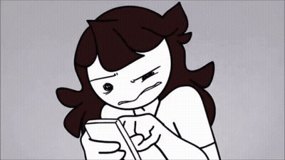 Black And White Girl Looking At Phone GIF