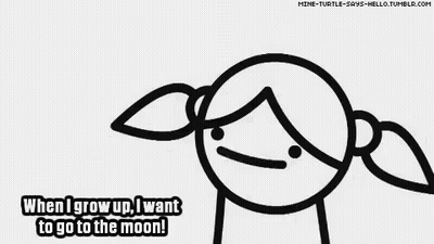Black And White Girl Says When I Grow Up I Want To Go To The Moon GIF