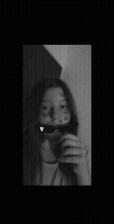 Black And White Girl Taking Selfie GIF