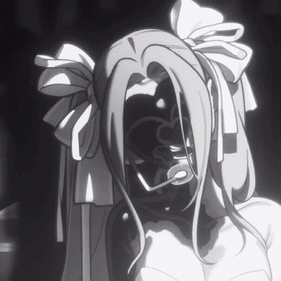Black And White Girl With Bow In Hair GIF