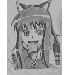 Black And White Girl With Cat Ears And Necklace Sticker