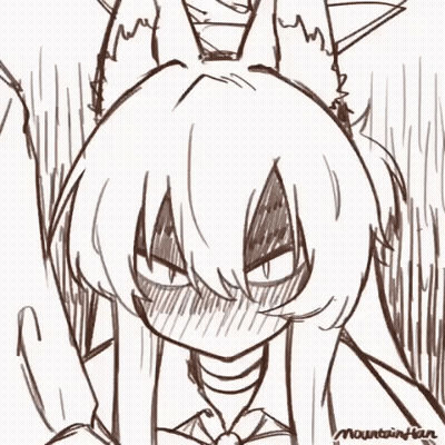 Black And White Girl With Cat Ears GIF