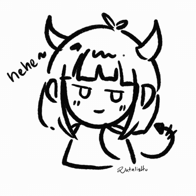 Black And White Girl With Horns And Nehe GIF
