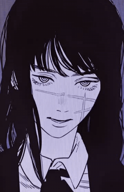 Black And White Girl With Long Black Hair And Tie GIF