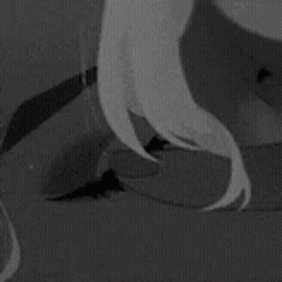 Black And White Girl With Long Hair And Shadow GIF
