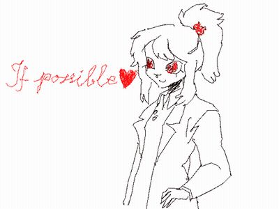 Black And White Girl With Red Eyes Saying If Possible GIF